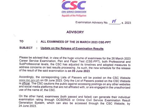 csc result march 26 2023